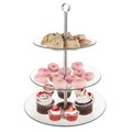 Hastings Home 3-Tier Dessert Stand Tempered Round Glass Display Tower for Cupcakes, Cookies, Fruit, Appetizers 664519OWV